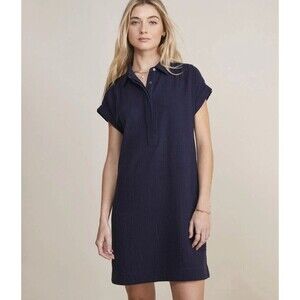 Vineyard Vines Margot Double Gauze Navy Polo Dress Medium